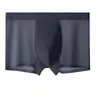 Ropa interior de seda helada para hombre, calzoncillos bóxer para niño, sensación de hielo ultra delgados estilo verano, bóxers transpirables de cintura media