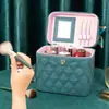 Bolsa de Cosméticos, Portátil de Viagem Grande Capacidade Caixa Portátil para Armazenamento de Cosméticos, Novo Modelo com Espelho, Amazon