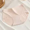 Calcinhas Simples de Cor Sólida com Gancho Estendido Classe A para Mulheres Algodão Puro Cintura Média 10A Antibacteriana Ajustadas ao Corpo Respiráveis Tamanho Plus Calcinhas Triângulo