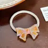 Clip de Goma Acrílica Coreana con Forma de Mariposa Tridimensional para Cola de Caballo Anillo para el Cabello con Diamantes para Todo Tipo de Peinado Pasador