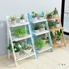 Prateleira de Flores Decoração de Varanda Sala de Estar de Chão Madeira Maciça Suculenta Pothos Suporte de Armazenamento Vaso de Flores Interno Prateleira de Plantas Multicamadas