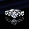Transmisión en Vivo Transfronteriza Más Vendidos Anillos Imitación Moissanita para Mujer, Un Quilate, Seis Garras, Varios Estilos, Anillos de Boda Estilo Ins, Anillos de Pareja, Suministro de Joyería