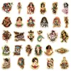 50 Piezas de Pegatinas Retro de Chica Tatuada Graffiti para Maletas, Botellas de Agua, Patinetas, Refrigeradores, Calcomanías Reutilizables Impermeables para Uso Transfronterizo