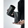 Vaso de Vidrio Negro Mate de Gama Alta Asimétrico Elegante para el Hogar Vaso de Bebida de Alto Valor Vaso para Jugos