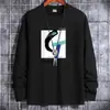 Camiseta de Manga Larga para Hombre 2022 Nueva Ropa de Primavera y Otoño para Hombre Cuello Redondo Algodón Puro Camiseta Básica para Estudiante Ropa de Otoño
