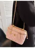 Bolso de Hombro Acolchado Texturizado Transfronterizo para Mujer, Nuevo Modelo 2026 Bolso Cruzado con Cadena, Bolso Cubo de Moda Estilo Chanel