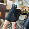 Tamanho plus size Chubby mm2025 Verão Nova Moda Solta Versátil Saia Jeans Feminina Cintura Alta Emagrecedora Saia Lápis