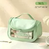 Bolsa de Cosméticos Visualizable de Gran Capacidad, Expandible, Impermeable, Portátil para Viaje, Bolsa de Almacenamiento de Cosméticos de PVC