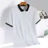 Ropa de Verano 2025 para Hombres de Mediana Edad, Camisetas de Manga Corta, Polos Holgados de Seda Helada de Secado Rápido con Cuello para Personas de Mediana Edad y Mayores