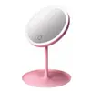 Espelho de Maquiagem LED com Luz, Espelho Pequeno com Luz de Preenchimento Trendy para Desktop Feminino, Estilo Ins para Quarto de Dormitório, Espelho de Penteado Portátil Pequeno para Desktop