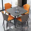 Mesa de Comedor de Pizarra con Forma de Vientre de Caballo y Juego de Sillas para Uso en Casa, Adecuado para Apartamentos Pequeños, Mesa Moderna Minimalista de Lujo Ligero Mate y Brillante