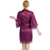 Camisón Sexy de Satén Transfronterizo de Amazon con Encaje, Mangas Tres Cuartos, Bata de Casa para Mujer, Estilo Delgado de Verano