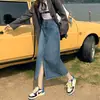 Falda Vaquera de Tiro Alto con Abertura para Mujer Primavera y Verano Nueva Falda de Línea A para Figura Pera que Cubre la Ingle y Estiliza la Figura Falda de Longitud Media