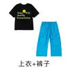 Moda de Rua para Meninos e Meninas Roupas Cool de Performance Conjunto de Moda Hip-Hop Manga Curta Roupa de Trabalho Calças Compridas Modelo Roupa de Passarela Infantil