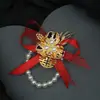 Flor de Muñeca para Dama de Honor Flor de Mano para Grupo Hermana de la Novia Estilo Bosque Boda Coreana Pulsera de Boda Padres Novio Padrinos Ramillete