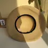 Sombrero de Paja de Ala Ancha con Lazo Estilo Sun Li, Protección Solar Primavera y Verano, Sombrero de Pescador Plegable Ajustable para Playa para Mujeres