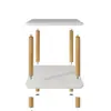Alternativa a la mesa de noche: Mesa de noche moderna simple, Estante de almacenamiento pequeño, Mesa pequeña de pie, Madera maciza, Color de madera natural simple