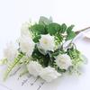 Flores Artificiales Ramo de Rosas de Borde Rizado de 9 Cabezas Decoración de Fondo de Boda Flores Falsas Venta al por Mayor Flores Artificiales de Alta Calidad