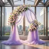 Cortina de Gasa de Malla Grande Transfronteriza Decoración de Escenario para Bodas al Aire Libre Fondo Cortina de Boda Dropshipping