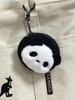 Lindo Monedero Panda Blanco y Negro de Color Sólido, Llavero de Peluche de Dibujos Animados, Bolsa para Audífonos, Mini Bolsa de Almacenamiento para Estudiantes, Bolsa para Tarjetas