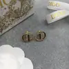 Pendientes Cd de Dior/Christian Dior para Mujer, Estilo Ins de Lujo Ligero, Sensación Vintage de Alta Gama, Pendientes Cd con Letras Tachonadas de Diamantes, Pines de Plata 925, Venta al por Mayor