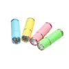 Lanterna de couro luminosa mini 9LED liga de alumínio portátil à prova d'água roxa bateria seca lanterna de prego