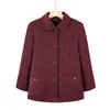 Ropa de primavera y otoño para mujeres de mediana edad y mayores, abrigo retro con solapa para abuela, ropa casual de talla grande para personas mayores de 70 años, top de longitud media