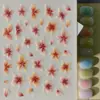 Pegatinas para Uñas Artísticas de Flores Frescas Aurora 5D en Relieve Tricidimensional Concha Luz Flor de Cinco Pétalos Pegatinas para Uñas DIY Modelo Sl