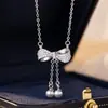 Escape Princess Collar de Plata de Ley 925 para Mujer Cadena Ligera de Lujo de Alta Gama para Clavícula con Colgante de Perla Shijia