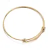 Pulsera Redonda Push-Pull Moda y Sencilla Acero Inoxidable Alex Alambre Ajustable Brazalete Fabricante Mayorista