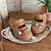 MDDSummer Retro Versátil Ámbar Mariposa Mary Jane Puntera Cerrada Zapatillas EVA Sandalias Ligeras Para Mujer Aumento Alto