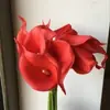 Venta Caliente Transfronteriza Simulación Mini Pu Lirio de Calas Adornos para Sala de Estar y Restaurante Flores Decorativas Florales de Mano Flores Artificiales