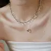 Collar de Cristal de Vidrio Simple y Versátil Estilo Mismo que el de las Blogueras para Mujer, Cadena de Clavícula en Capas de Cuentas Hecha a Mano de Gama Alta para Mujer