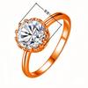 Joyería de Lujo Accesible Estilo Coreano Anillo Corona de Circonita de 2 Quilates 925 Moda Trendy Anillo Corona Abierta Anillo Clásico