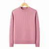 Camiseta de punto cálida para otoño e invierno, de cuello redondo, con estampado oscuro de jacquard rosa, para madres de mediana edad y mayores.