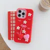 Ventas Directas de Fábrica Adecuado para iPhone 17 Funda para Teléfono con Colgante de Cerdo de Dibujos Animados 17 Pro Max Funda Anti-Caídas de Flores