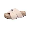 Chinelos Peludos Femininos Gu Yun de Encaixar com Fecho de Fivela, Novos Chinelos Estilo Birkenstock com Solado Grosso e Forro de Lã Outono/Inverno 2026