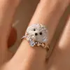 Bestseller transfronterizo: Anillos cepillados lindos y peculiares con temática de gatos, anillos frescos exquisitos y dulces para mujeres, regalos perfectos para novias, suministro de joyería de nicho