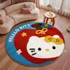 Tapete de Chão Redondo Fofo de Desenho Animado Imitação de Caxemira, Tapete Absorvente, Tapete Decorativo para Sala de Estar, Quarto, Cabeceira de Cama, Tapete de Pé Resistente ao Desgaste