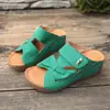 Fornecimento exclusivo transfronteiriço 2025 Sapatos femininos plus size Amazon sandálias com salto plataforma vazado fecho de velcro sandálias femininas sola grossa meias pantufa