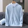 Moletom com capuz de lã de marta para homens, suéter de tricô da moda para outono e inverno, blusa base versátil casual solta com capuz