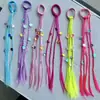 Nueva Peluca Trenzada de Colores para Niños, Lazo para el Cabello con Trenza Pequeña para Niñas, Cuerda Trenzada de Princesa de Siete Colores de Tienda de 2 Yuanes