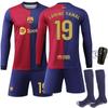 2425 Barcelona Home Traje de fútbol de manga larga N.°. 10 Messi 19 Yamal Jersey 9 Levan Invierno y Otoño Comercio Exterior
