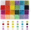Kit de Abalorios DIY de 28 Compartimentos con Cuentas de Vidrio Pintadas de Colores y Cuentas Pequeñas para Pulseras y Collares DIY, Accesorios de Joyería