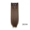 Conjunto Europeu e Americano de 16 Peças de Perucas para Cabelo Longo, Extensões de Cabelo Prontas, Extensões de Cabelo Artificiais de Uma Peça, Cabelo Liso, Cabelo Artificial Fofo Invisível