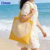 Bolsas de lona arrugadas personalizadas, bolsas de lona de alta gama estilo coreano ins, bolsas de mercancía cultural y creativa de diseño personalizado