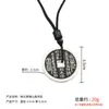 En Stock Entrega Rápida: Collar con Colgante Grueso de Latón Vintage Plateado con Moneda del Espíritu de la Montaña, Moneda Antigua de Cinabrio Taoísta, Amuleto de Paz al por Mayor