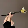 Horquilla de Pelo de Conejo Osmanthus para Mujeres 2026 Modelo Nuevo Estilo Antiguo Hanfu Horquilla para la Parte Trasera de la Cabeza Nuevo Estilo Chino Horquilla de Madera Accesorio para el Cabello