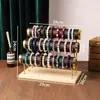 Soporte de Exhibición de Pulseras de Tres Niveles Color Dorado de Alta Venta Transfronteriza en Stock, Estante de Almacenamiento para Pulseras de Cristal, Gomas para el Cabello, Cuerdas para el Cabello