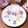 Conjunto de Colares de Princesa para Crianças 61 Peças Acessórios de Cabelo para Meninas Caixa de Presente Joias Atacado Presente Dia das Crianças Certificado Ecológico